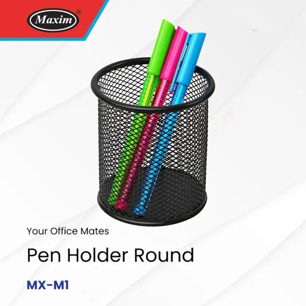 Maxim MX-M1 Mesh Steel Round Pen Holder
