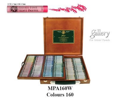MUNGYO Gallery Artists’ Extra Fine Soft Pastels 160 Wooden Pack