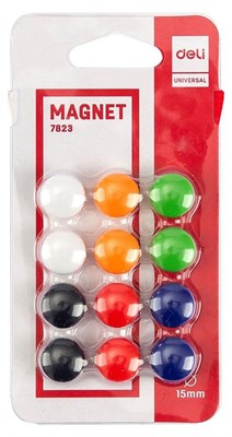 Deli Universal Magnetic Board Magnets 15MM 12 Pieces