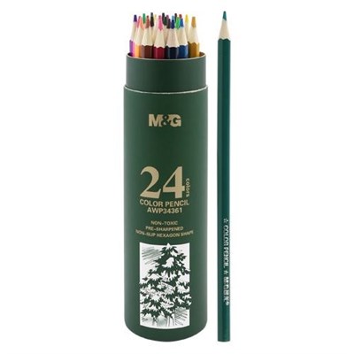 M&G Wooden 24 Colour Pencils