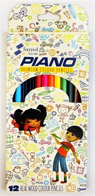 Piano Premium 12 Colour Pencils Full Size