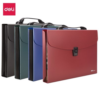 Deli E5557 A4 13-Pockets Expanding File with Handle