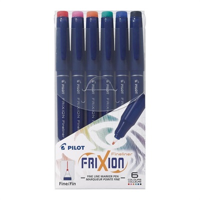 Pilot FriXion Eraseable Fineliner Pointer SW-FF-S6 Pack of Six