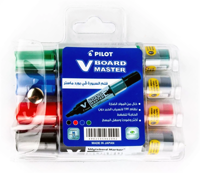 Pilot V Board Master 4 Assorted Colour Whiteboard Marker Wallet