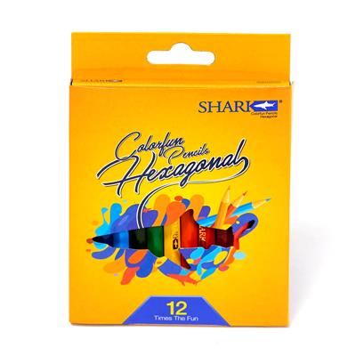 Shark CPH-1012 Hexagonal Half Size 12 Colour Pencils