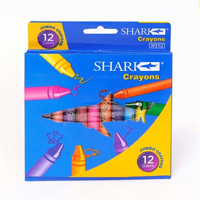Shark W-3112 Jumbo Wax Crayons 12 Colours