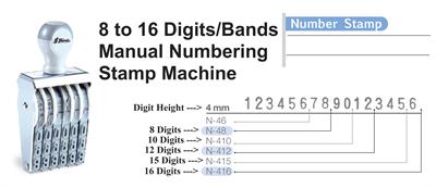 Shiny 8 to 16 Digits 4mm Manual Numbering Stamp