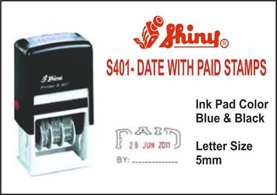 Shiny S-401 Self-Inking PAID Stamp with Adjustable Date