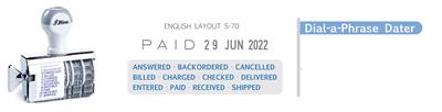 Shiny S-70 Dial-A-Phrase 11-in-1 Small Manual Date Stamp
