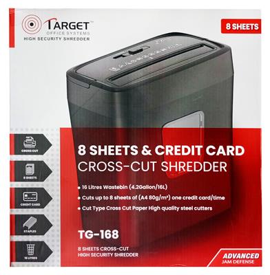 Target TG-168 8-Pages Cross-Cut Paper/Card Shredder