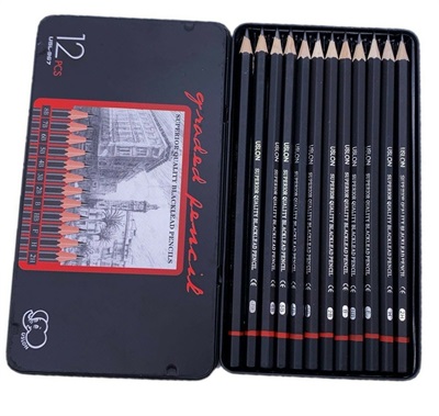 Uslon Graded Sketching Pencils 12 Tin Pack