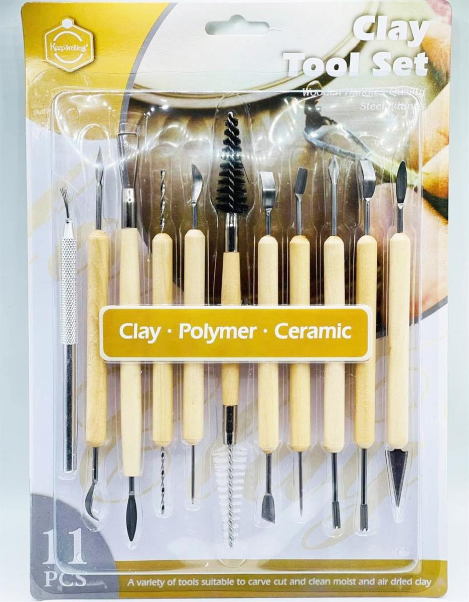 11Pcs Clay Sculpting Kit Plastic Polymer Modeling Clay Carved Tool