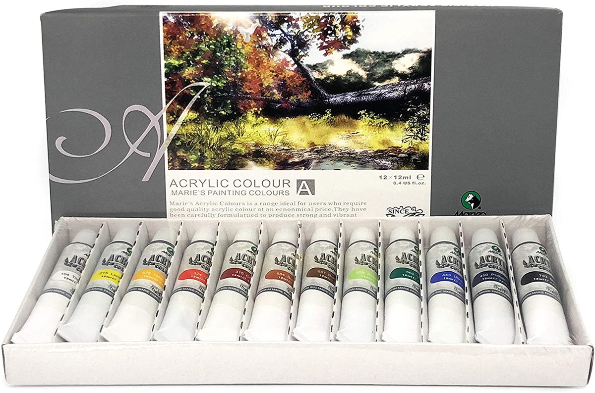 Marie's Acrylic Colors Paint Tube 75ml Titanium White