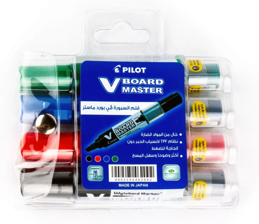 Pilot V Board Master Assorted Colour Whiteboard Marker Wallet