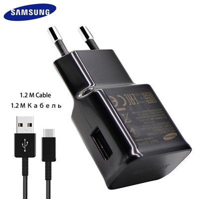 100% Genuine Samsung Galaxy S8 S8+ Fast Charger + 1.2M Type-C USB Data Cable 