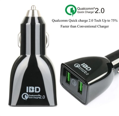 IBD 314 Quick Charger 2.0 Dual USB Car Charger