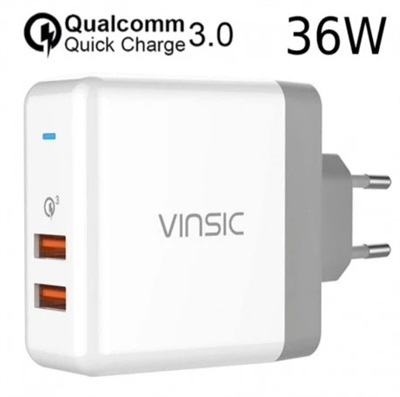 VINSIC VSCW215 QC3.0 USB Quick Charger 