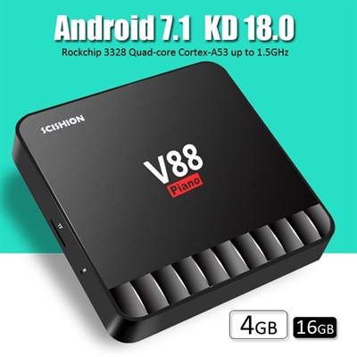 V88 Piano Android TV Box 4GB RAM 16GB ROM