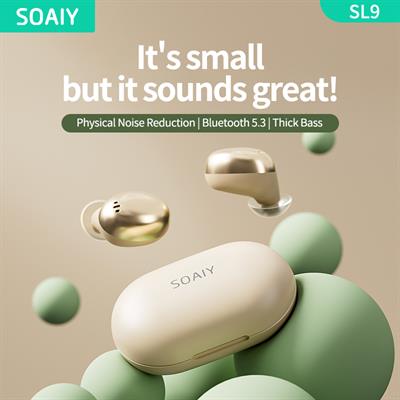 Sony Ericsson SOAIY SL9 True Wireless Earbuds Bluetooth 5.3 AI Noise Canceling Built-in Mic Waterproof IP54 Game Mode UP TO 30HRS