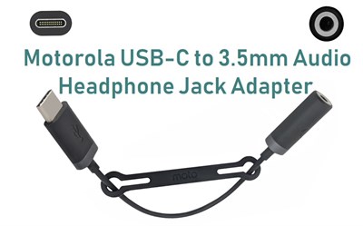  Motorola USB-C to 3.5mm Audio Headphone Jack Adapter