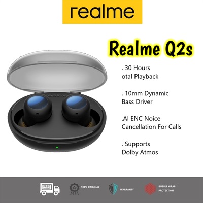 Realme Q2s Wireless Bluetooth 5.2 Dolby ATMOS Earbuds with Call Noise Cancellation