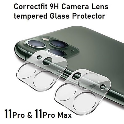 Correctfit 9H Camera Lens Tempered Glass Protector for iPhone 11 11Pro 11Pro Max