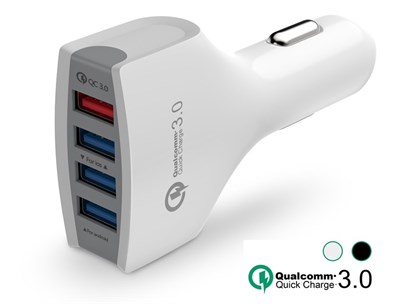 Ele® Qualcomm Quick Charge 3.0 7A 4 USB Port Fast Car Charger