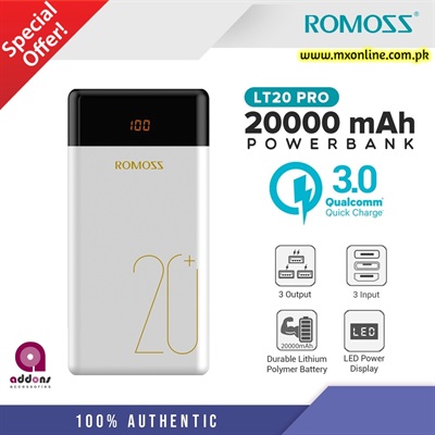 ROMOSS LT20 Pro 20000mAh PD Two way Fast Charging Power Bank