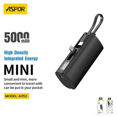 Aspor A352 5000mAh Type-C Portable Power Bank