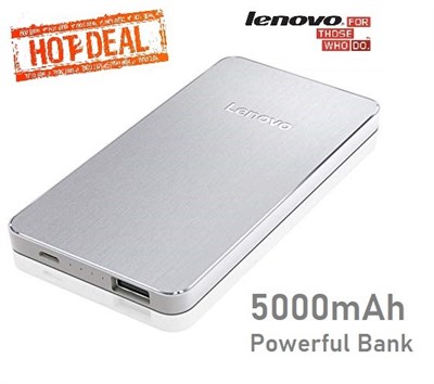 Lenovo 5000mAh Ultra Slim Power Bank - Silver