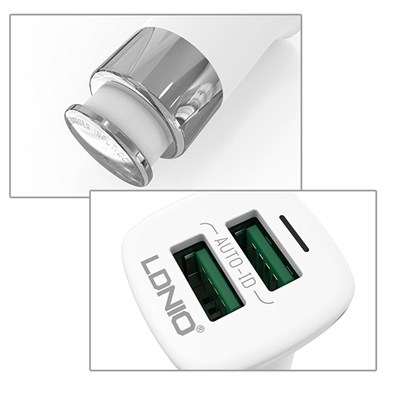LDNIO C301 3.6A Double Auto-ID Usb Car Charger 