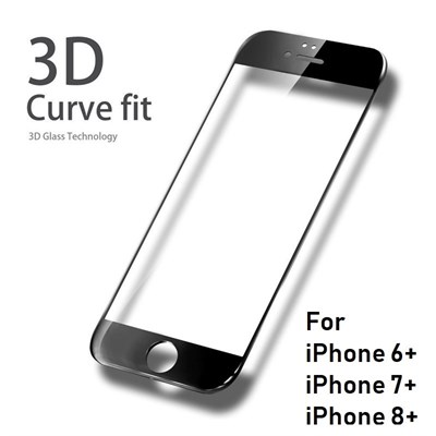 Correctfit® 3D Nano Full Cover Arc 0.3mm Tempered Glass Protector for iPhone 6Plus 7Plus & 8Plus