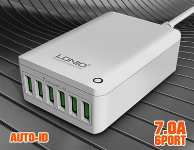 LDNIO® A6703 7Amp 6-Port USB Smart Charger
