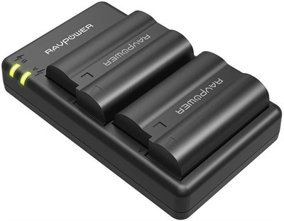 RAVPOWER Pack of 2 Battery with Charger Set Compatible for Nikon DSLR