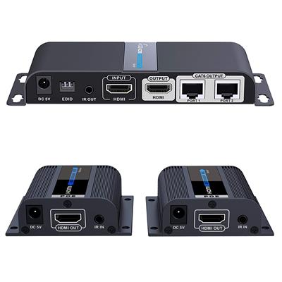 AGPTEK HDMI Extender 1080P@60HZ 1x2 Splitter Device Over CAT6/6A/7/8 Cable Transmission up to 40m/131ft with Loop-Out Local Display, Support IR Remote Control,EDID Function