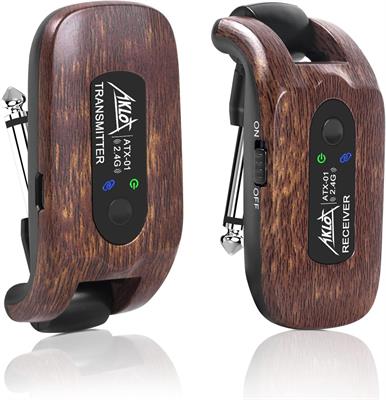AKLOT Wireless Guitar System Transmitter Receiver Set 2.4GHz Rechargeable