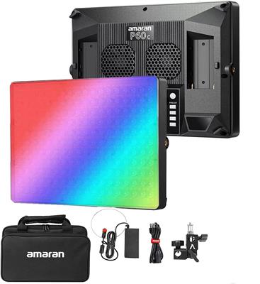 Amaran P60C RGBWW 60w LED Video Panel Light, 2500K-7500K, CRI 95+ TLCI 96+, 5900lux@1m, 10 lighting effects, supports Sidus Link APP with softbox