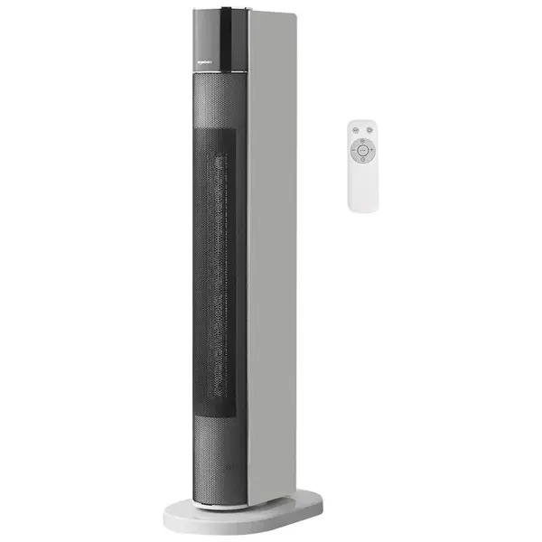 Amazon Basics ECO Oscillating Portable Tower Heater 2 Fan Speeds 3 Heat Settings Timer and Remote Control 2200W