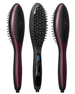 Electric Ceramic Hair Straightener Brush With Anion Hair Care