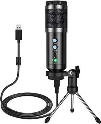 Ansinna USB Computer Microphone with Tripod, Plug and Play Condenser Recording PC Microphone for_Mac & Windows, USB Studio Microphone