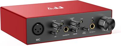 AJJ Audio Interfaces 24-bit/192 kHz, Computer USB Audio Interfaces with Headphone Amplifier for PC/Win/Mac (Red)