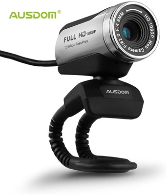 AUSDOM HD Webcam 1080P with Microphone, USB Web Camera 12.0MP