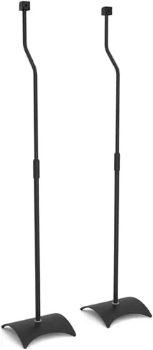 AVF Steel Speaker Floor Stands with Adjustable Height in Black (Set of 2)