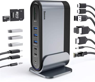 Baseus 17-in-1 USB C Docking Station to Cast on 3 Monitors