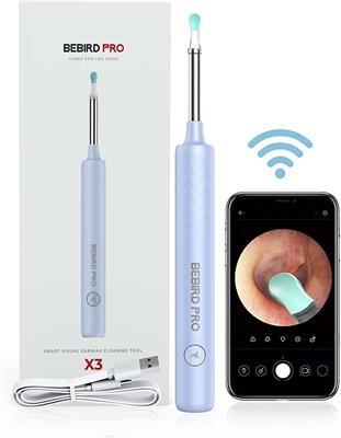 BEBIRDPRO Ear Wax Removal Tool with 6 Cool White LED Lights, Ear Cleaner with Intelligent Temperature Control