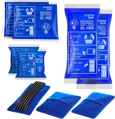 Boston Pack- 2 Hot and Cold Reusable Gel Packs. One with an Adjustable Universal Belt and One with A Compression Band. Ideal for Back, Neck, Shoulder and Knee Pain Relief and Other Injuries