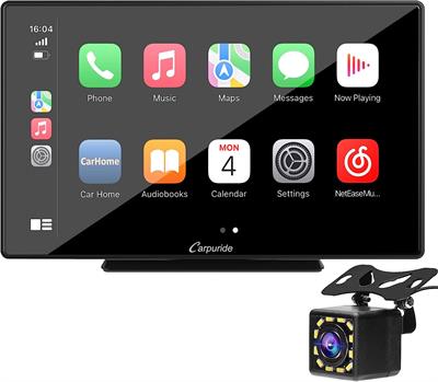 Carpuride 9 inches Wireless_Apple Carplay & Android Auto Car Stereo with Backup Cam