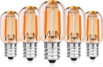 Century Light 1W E14 LED T22 mini tubular bulb vintage filament LED candle replaces 10W refrigerator lamp extra warm white 2200K 360° beam angle 230V, 110lm, not dimmable, 5 pieces