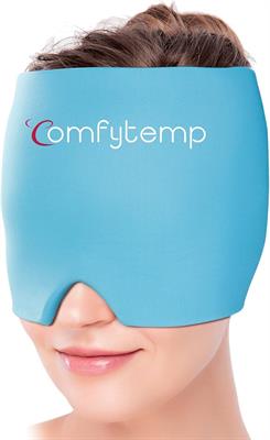 Comfytemp Migraine Ice Head Wrap, Form Fitting Gel Headache Relief Hat, FSA HSA Eligible, Reusable Cold Compress Migraine Relief Cap, Soft Cooling Ice Pack Mask for Puffy Eyes, Tension, Sinus & Stress
