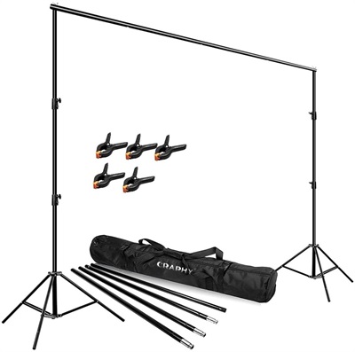 CRAPHY Studio Portable Photography Backdrop Background Support System 2x3 Meters Stand Kit with Adju